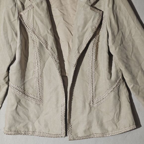Maggie Sweet Soft Beige Jacket Women's Size Medium Petite Southwestern Cowgirl - Picture 3 of 11